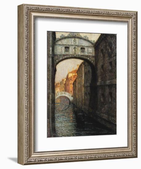 Venice - the Bridge of Sighs; Venise - Le Pont Des Soupirs, 1914-Henri Eugene Augustin Le Sidaner-Framed Giclee Print