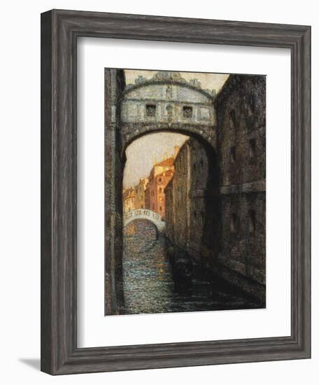 Venice - the Bridge of Sighs; Venise - Le Pont Des Soupirs, 1914-Henri Eugene Augustin Le Sidaner-Framed Giclee Print