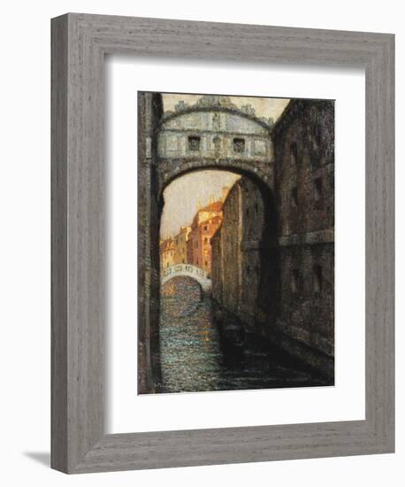 Venice - the Bridge of Sighs; Venise - Le Pont Des Soupirs, 1914-Henri Eugene Augustin Le Sidaner-Framed Giclee Print