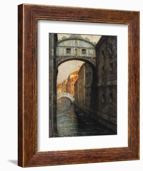 Venice - the Bridge of Sighs; Venise - Le Pont Des Soupirs, 1914-Henri Eugene Augustin Le Sidaner-Framed Giclee Print