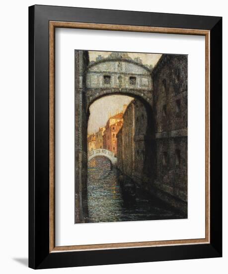 Venice - the Bridge of Sighs; Venise - Le Pont Des Soupirs, 1914-Henri Eugene Augustin Le Sidaner-Framed Giclee Print