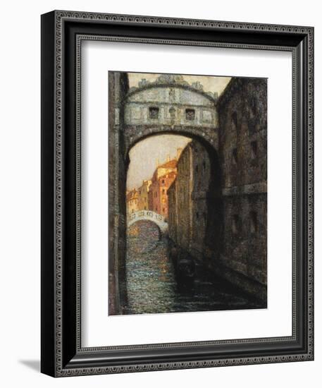 Venice - the Bridge of Sighs; Venise - Le Pont Des Soupirs, 1914-Henri Eugene Augustin Le Sidaner-Framed Giclee Print