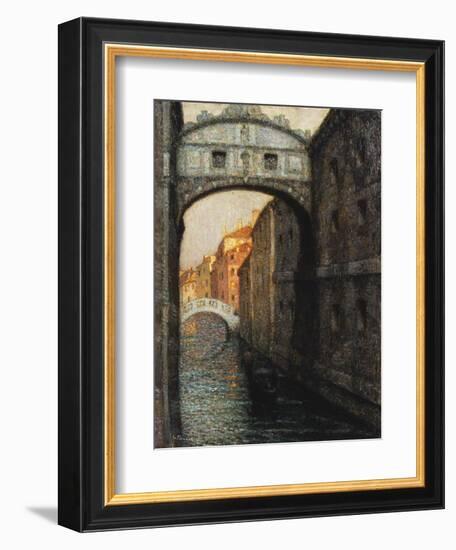 Venice - the Bridge of Sighs; Venise - Le Pont Des Soupirs, 1914-Henri Eugene Augustin Le Sidaner-Framed Giclee Print