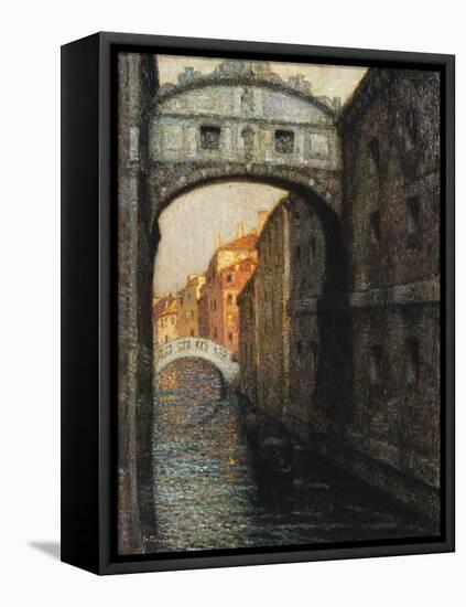 Venice - the Bridge of Sighs; Venise - Le Pont Des Soupirs, 1914-Henri Eugene Augustin Le Sidaner-Framed Premier Image Canvas