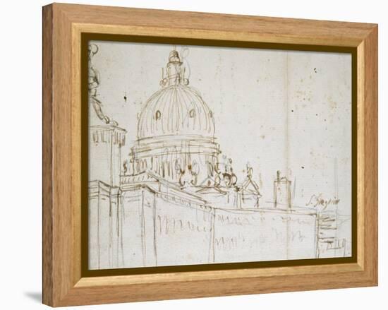 Venice: the Dogana Di Mare and S. Maria Della Salute (Pen and Brown Ink over Black Chalk)-Canaletto-Framed Premier Image Canvas