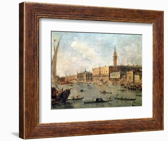 Venice: the Doge's Palace and the Molo from the Basin of San Marco, circa 1770-Francesco Guardi-Framed Giclee Print