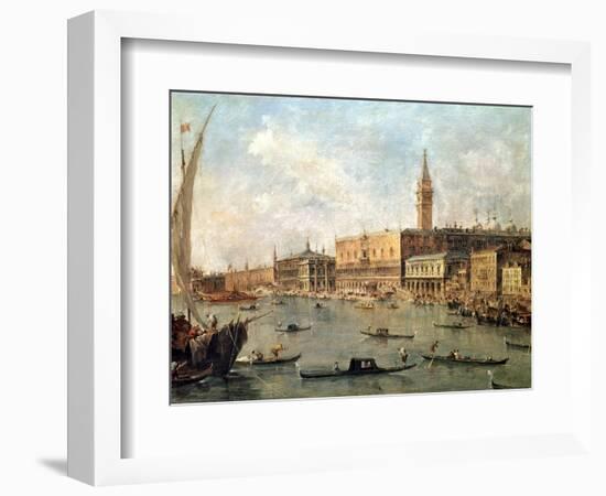 Venice: the Doge's Palace and the Molo from the Basin of San Marco, circa 1770-Francesco Guardi-Framed Giclee Print