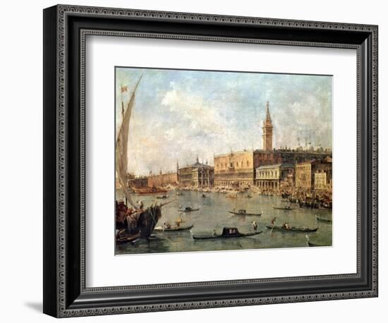 Venice: the Doge's Palace and the Molo from the Basin of San Marco, circa 1770-Francesco Guardi-Framed Giclee Print