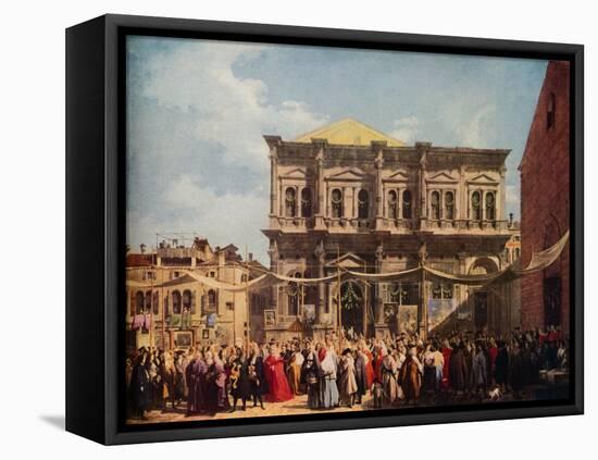 Venice: The Feast Day of Saint Roch, 1735, (1938)-Canaletto-Framed Premier Image Canvas