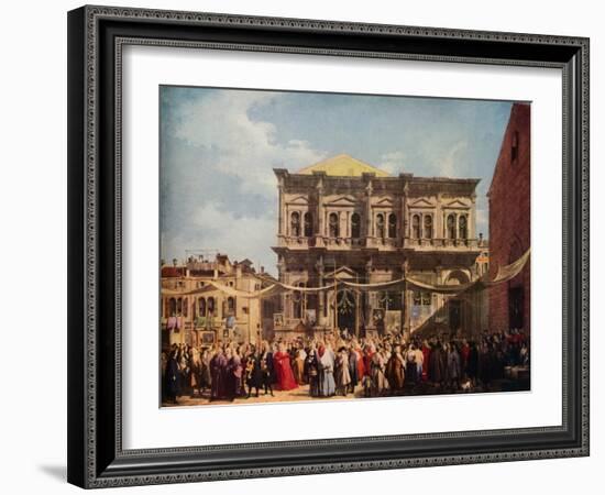 Venice: The Feast Day of Saint Roch, 1735, (1938)-Canaletto-Framed Giclee Print