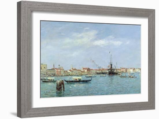 Venice, the Grand Canal, Austrian Steamship, 1895 (Oil on Canvas)-Eugene Louis Boudin-Framed Giclee Print