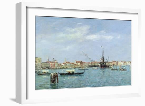 Venice, the Grand Canal, Austrian Steamship, 1895 (Oil on Canvas)-Eugene Louis Boudin-Framed Giclee Print