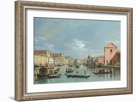 Venice: The Grand Canal facing Santa Croce. Perhaps 1740s-Bernardo Bellotto-Framed Giclee Print
