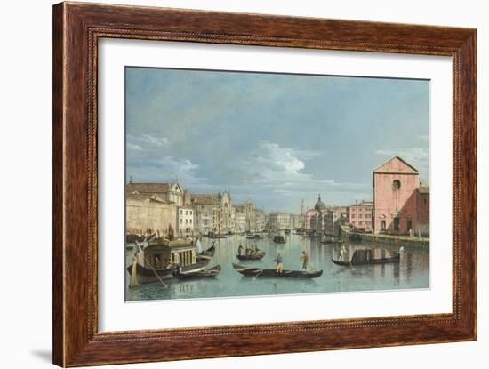 Venice: The Grand Canal facing Santa Croce. Perhaps 1740s-Bernardo Bellotto-Framed Giclee Print