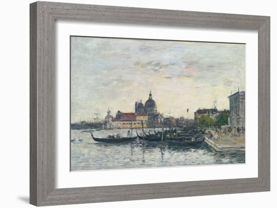 Venice, the Mole at the Entrance to the Grand Canal and the Salute, Evening, 1895-Eugene Louis Boudin-Framed Giclee Print