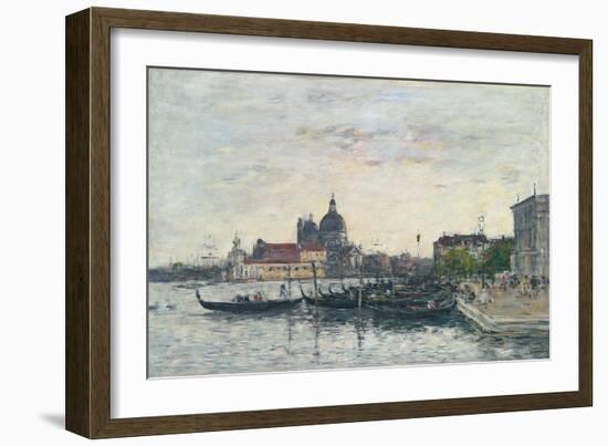 Venice, the Mole at the Entrance to the Grand Canal and the Salute, Evening, 1895-Eugene Louis Boudin-Framed Giclee Print