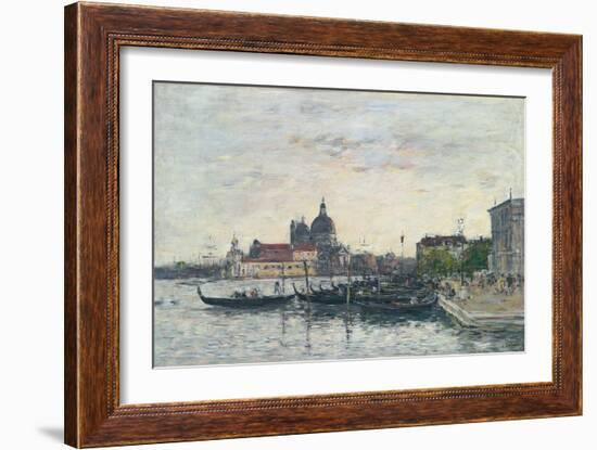 Venice, the Mole at the Entrance to the Grand Canal and the Salute, Evening, 1895-Eugene Louis Boudin-Framed Giclee Print