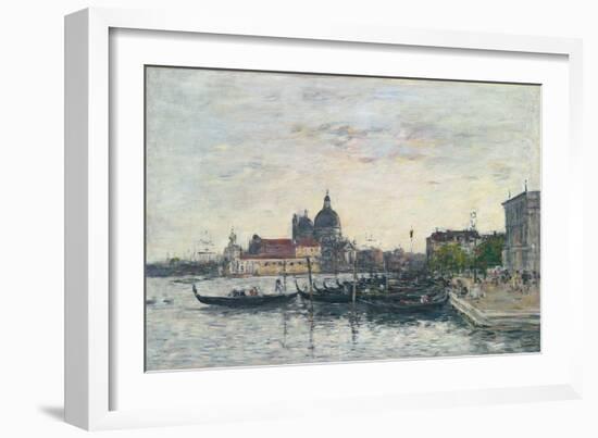 Venice, the Mole at the Entrance to the Grand Canal and the Salute, Evening, 1895-Eugene Louis Boudin-Framed Giclee Print