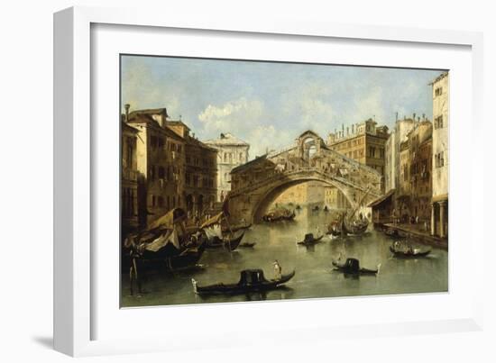 Venice, the Rialto Bridge-Giacomo Guardi-Framed Giclee Print