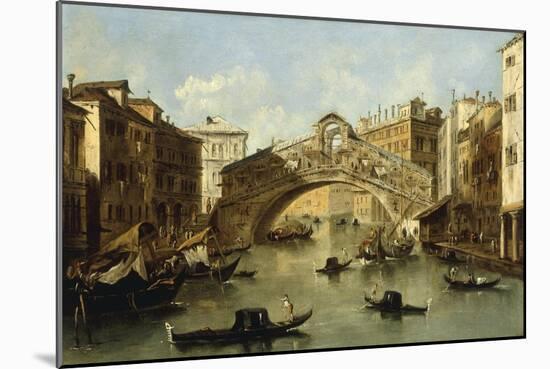 Venice, the Rialto Bridge-Giacomo Guardi-Mounted Giclee Print