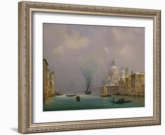 Venice under snow, c.1840-Ippolito Caffi-Framed Giclee Print