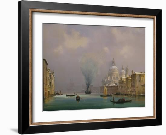 Venice under snow, c.1840-Ippolito Caffi-Framed Giclee Print