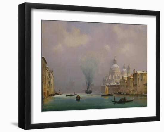 Venice under snow, c.1840-Ippolito Caffi-Framed Giclee Print