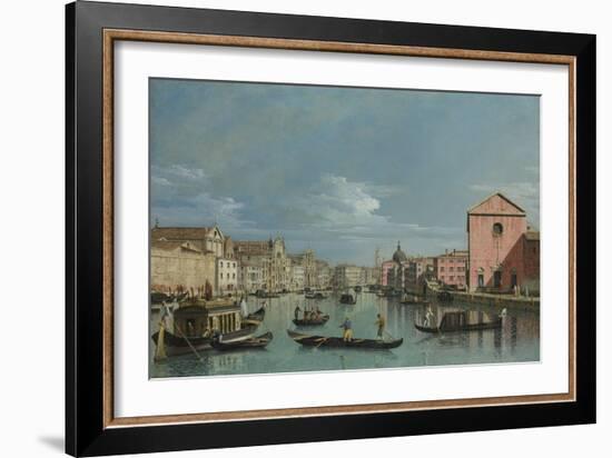 Venice, Upper Reaches of the Grand Canal Facing Santa Croce, 1740s-Bernardo Bellotto-Framed Giclee Print