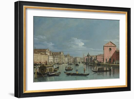 Venice, Upper Reaches of the Grand Canal Facing Santa Croce, 1740s-Bernardo Bellotto-Framed Giclee Print