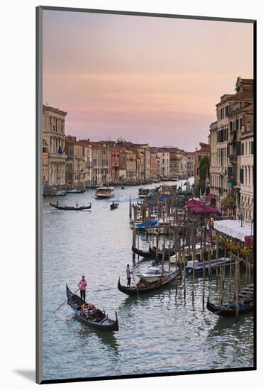 Venice, Veneto, Italy. Buildings and gondola from Rialto Bridge-Francesco Riccardo Iacomino-Mounted Photographic Print