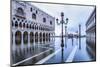 Venice, Veneto, Italy. High Water on San Marco Square and Palazzo Ducale on the Left.-ClickAlps-Mounted Photographic Print