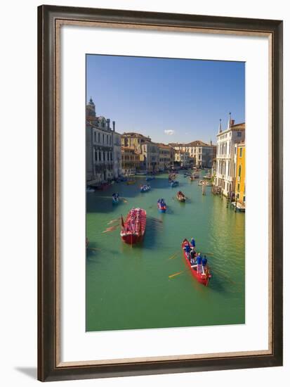 Venice, Veneto, Italy. Historical Regatta Event on the Grand Canal-Marco Bottigelli-Framed Photographic Print