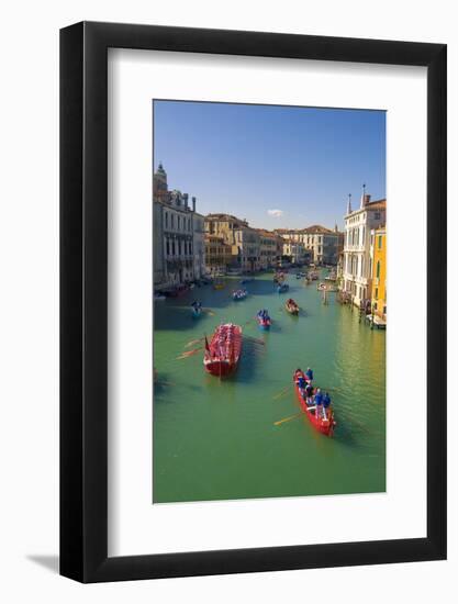 Venice, Veneto, Italy. Historical Regatta Event on the Grand Canal-Marco Bottigelli-Framed Photographic Print