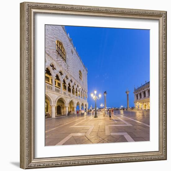 Venice, Veneto, Italy. San Marco Square at night-Francesco Riccardo Iacomino-Framed Photographic Print