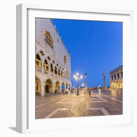 Venice, Veneto, Italy. San Marco Square at night-Francesco Riccardo Iacomino-Framed Photographic Print