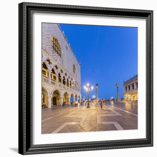 Venice, Veneto, Italy. San Marco Square at night-Francesco Riccardo Iacomino-Framed Photographic Print