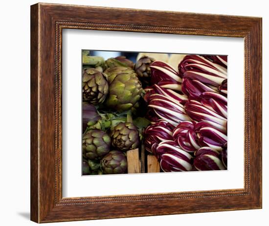 Venice, Veneto, Italy, Vegetables on Display in the Market-Ken Scicluna-Framed Photographic Print