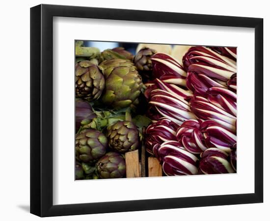 Venice, Veneto, Italy, Vegetables on Display in the Market-Ken Scicluna-Framed Photographic Print