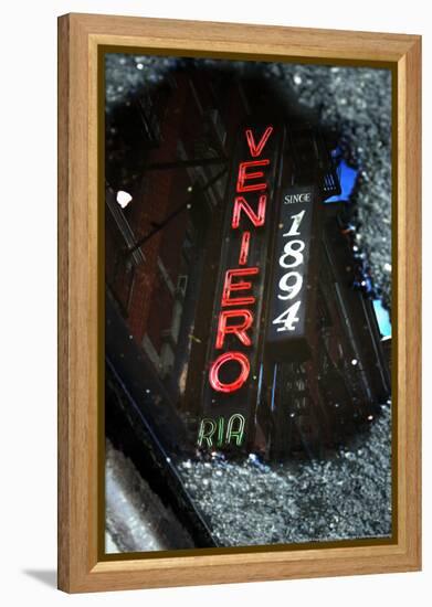 Veniero's Bakery Reflection-null-Framed Stretched Canvas