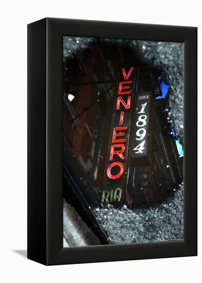 Veniero's Bakery Reflection-null-Framed Stretched Canvas