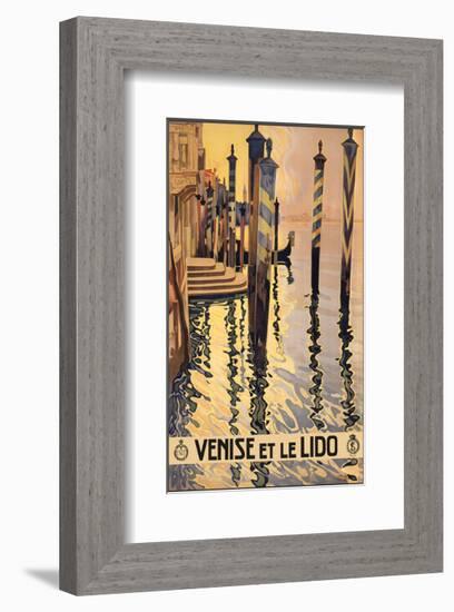 Venise et le lido-Vintage Poster-Framed Art Print