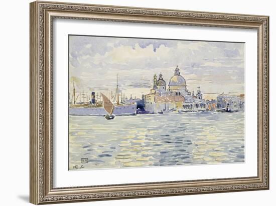 Venise, l'église de la Salute à l'entrée du Grand Canal-Henri Edmond Cross-Framed Giclee Print