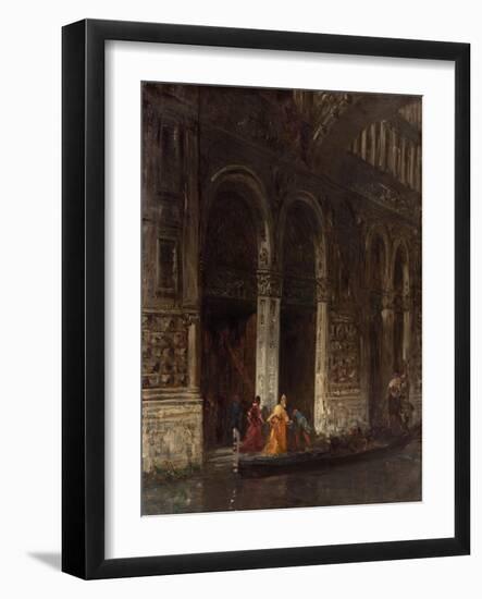 Venise, sortie du palais des Doges sous le Pont des Soupirs-Felix Ziem-Framed Giclee Print