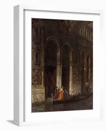 Venise, sortie du palais des Doges sous le Pont des Soupirs-Felix Ziem-Framed Giclee Print