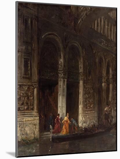 Venise, sortie du palais des Doges sous le Pont des Soupirs-Felix Ziem-Mounted Giclee Print