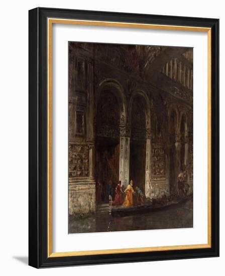 Venise, sortie du palais des Doges sous le Pont des Soupirs-Felix Ziem-Framed Giclee Print