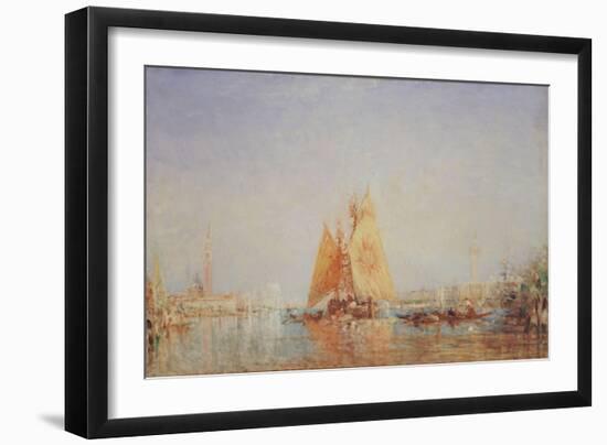 Venise, trabacco à la voile jaune-Félix Ziem-Framed Giclee Print