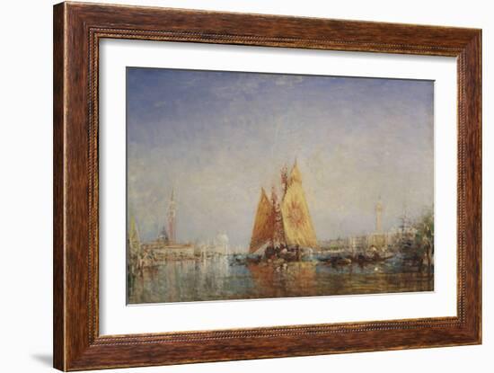 Venise, Trabacco à la voile jaune-Félix Ziem-Framed Giclee Print