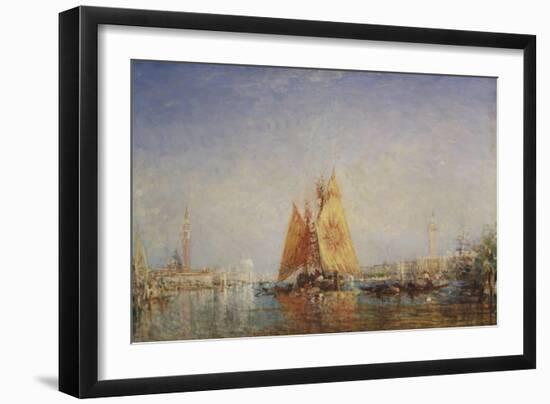 Venise, Trabacco à la voile jaune-Félix Ziem-Framed Giclee Print