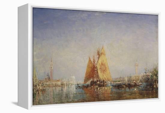 Venise, Trabacco à la voile jaune-Félix Ziem-Framed Premier Image Canvas